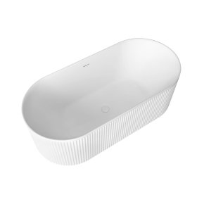 Attica Havana 1700 Matte White Fluted Bath with Overflow