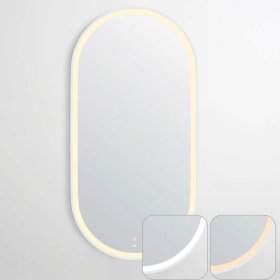 LED Noosa 900(H)x450(W) White Metal Frame Tuffi Mirror