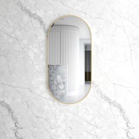 Noosa 1200(W)x600(H) Gold Metal Frame Tuffi Mirror- Install Horizontal or Vertical