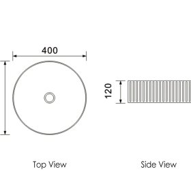 Marlo Round 400x400x125 Matte White Fluted Basin