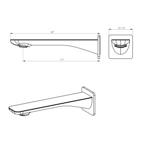 Oskar Matte Black Bath Spout