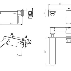 Oskar Wall Basin Mixer Chrome