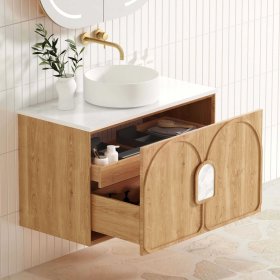 Laguna Mark II 900mm Woodland Oak Wall Hung Cabinet Only