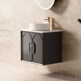 Laguna Mark II 600mm Black Oak Wall Hung Cabinet Only