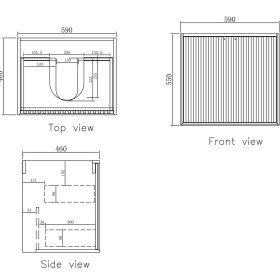 Marlo Fluted 600mm Matte Black Wall Hung Cabinet Only