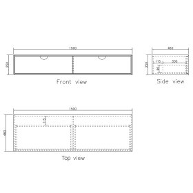 Moonlight 1500mm White Wall Hung Cabinet