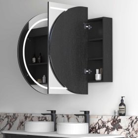 LED Bondi 1500x900 Black Oak Shaving Cabinet