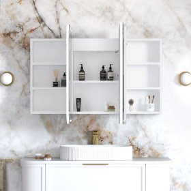 LED Newport 1200(W)x750(H) White Shaving Cabinet - Premium Edition