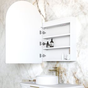 LED Archie 900(H)x600(W) White Shaving Cabinet - Premium Edition