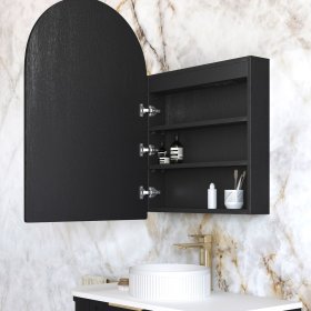 LED Archie 900(H)x600(W) Black Oak Shaving Cabinet - Premium Edition