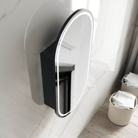 ArcQuay Noosa Premium LED 900×450mm ブラックオーク ミラーキャビネット LED-SOV9045B-VP 製品画像・収納詳細
