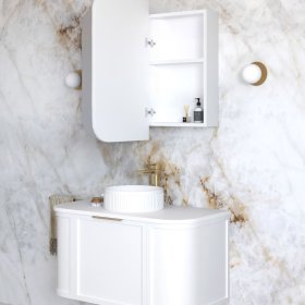 Newport 900x750 White Shaving Cabinet