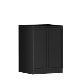 Hampshire Black Base Laundry Cabinet with 1300mm Natural Carrara Marble Top