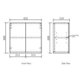 Byron/Bondi 630 Black Oak Wall Cabinet