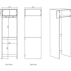 Byron/Bondi Laundry 2100 Black Oak Tall Washing Machine Cabinet