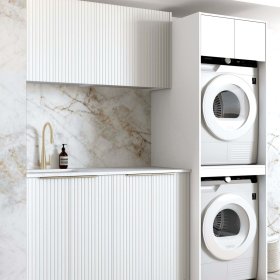 Laundry Kit 1960C Noosa Fluted White with Pure White Top