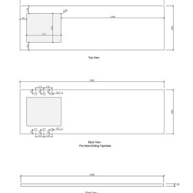 Laundry 1960mm Natural Carrara White Marble Top