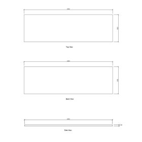 Laundry 1960mm Solid Surface Cloudy Carrara Top - No Hole