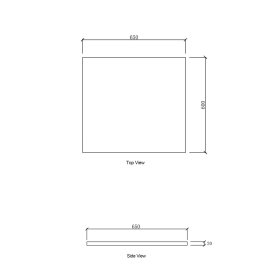 Laundry 650mm Solid Surface Matte White Top - No Hole