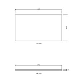 Laundry 1060mm Solid Surface Matte White Top - No Hole