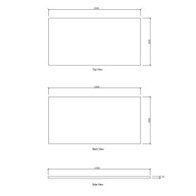 Laundry 1300mm Solid Surface Matte White Top - No Hole