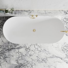 Attica Bondi 1700 Matte White Bath with Overflow