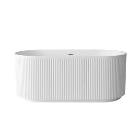 Attica Havana 1500 Gloss White Fluted Bath with Overflow