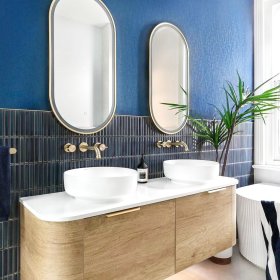 LED Noosa 900(H)x450(W) Gold Metal Frame Tuffi Mirror