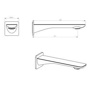 Oskar Matte Black Bath Spout