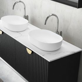 Marlo Fluted 1500mm Matte Black Wall Hung Cabinet Only