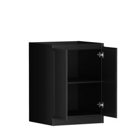 Hampshire Black Base Laundry Cabinet with 1300mm Natural Carrara Marble Top