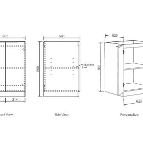 Byron/Bondi Laundry 630 Natural Oak Base Cabinet