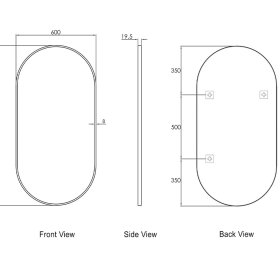 Noosa 1200(W)x600(H) Gold Metal Frame Tuffi Mirror- Install Horizontal or Vertical