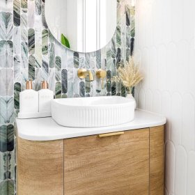 Archie 415x365x100 Gloss White Fluted Basin