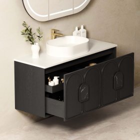 Laguna Mark II 1200mm Black Oak Wall Hung Cabinet Only