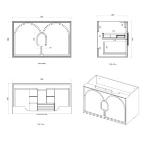 Laguna Mark II 900mm Matte White Wall Hung Cabinet Only