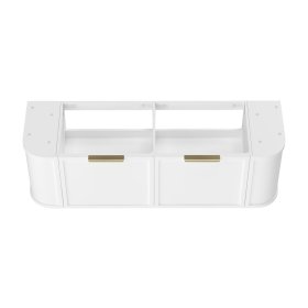 Hampshire 1500mm Satin White Wall Hung Curve Cabinet Only