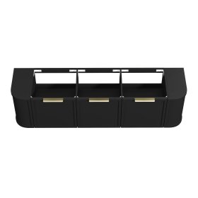 Hampshire 1800mm Satin Black Wall Hung Curve Cabinet Only