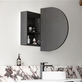 LED Bondi 900(W)x600(H) Black Oak Shaving Cabinet - Premium Edition