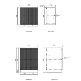 Wall and Base Cabinets Kit 650 Bondi Fluted White with Pure White Top