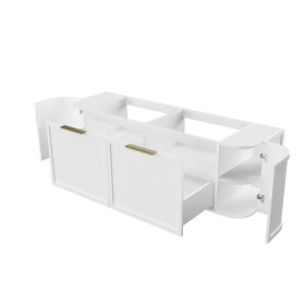 Hampshire 1500mm Satin White Wall Hung Curve Cabinet Only