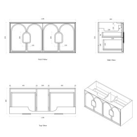 Laguna Mark II 1200mm Woodland Oak Wall Hung Cabinet Only