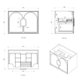 Laguna Mark II 750mm Woodland Oak Wall Hung Cabinet Only