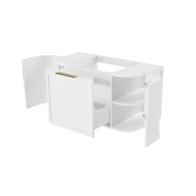 Hampshire 900mm Satin White Wall Hung Curve Cabinet Only