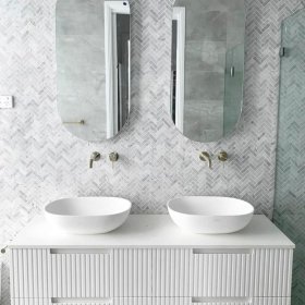 Noosa Fluted 1500mm Satin White Wall Hung Cabinet Only