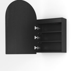 LED Archie 900(H)x600(W) Black Oak Shaving Cabinet - Premium Edition