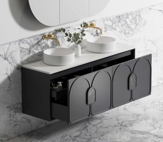ArcQuay Byron/Bondi Black Oak Laundry Black Oak / Natural Carrara