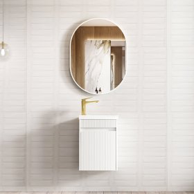 ArcQuay Space Saver Vanity Matte White – 400mm Bathroom Vanity