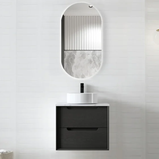 ArcQuay Hampshire White Laundry Natural Carrara / White – 650mm