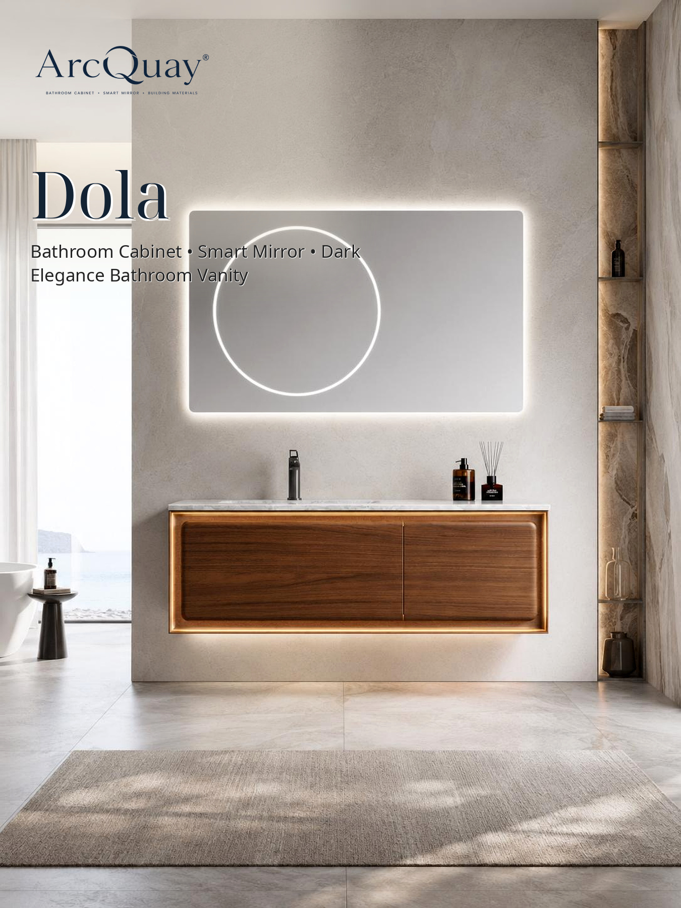 1200mm wall-hung bathroom vanity for a hotel project